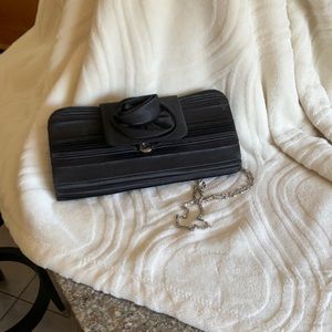 Evening bag with satin ROSE